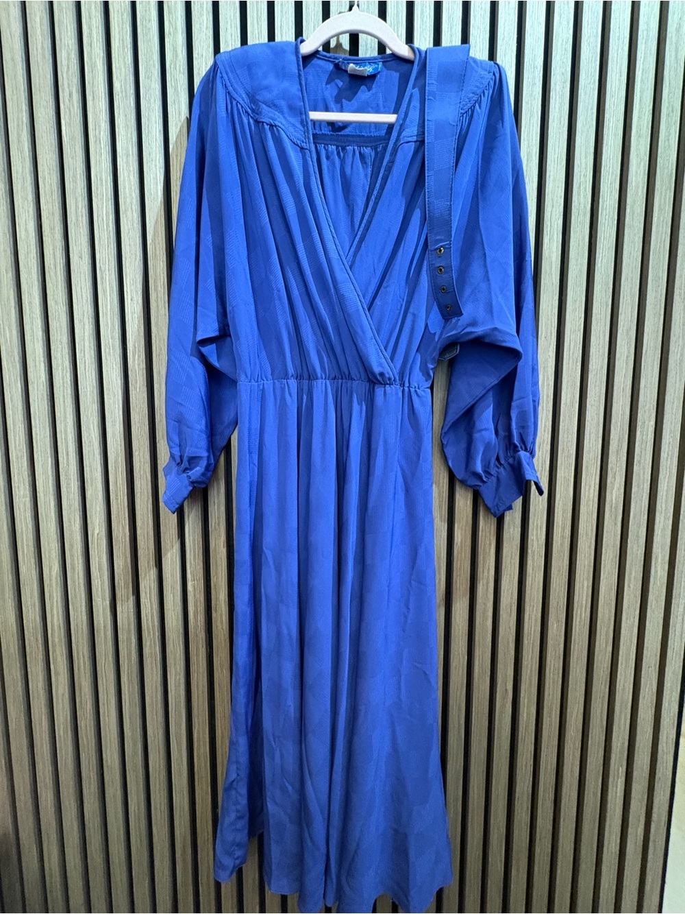 Royal Blue Long Sleeve Wrap Maxi Dress